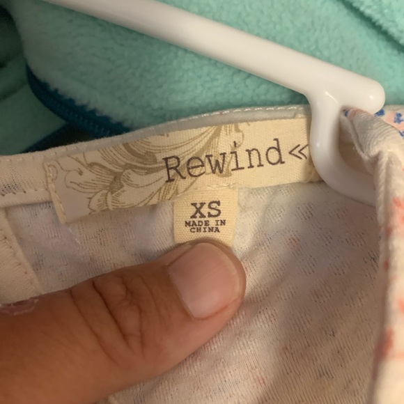 Rewind cream colored dress with blush and blue flower design. Worn once - Picture 3 of 3